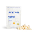 Happy Wax Cardamom Cashmere packaging with white bears on white background