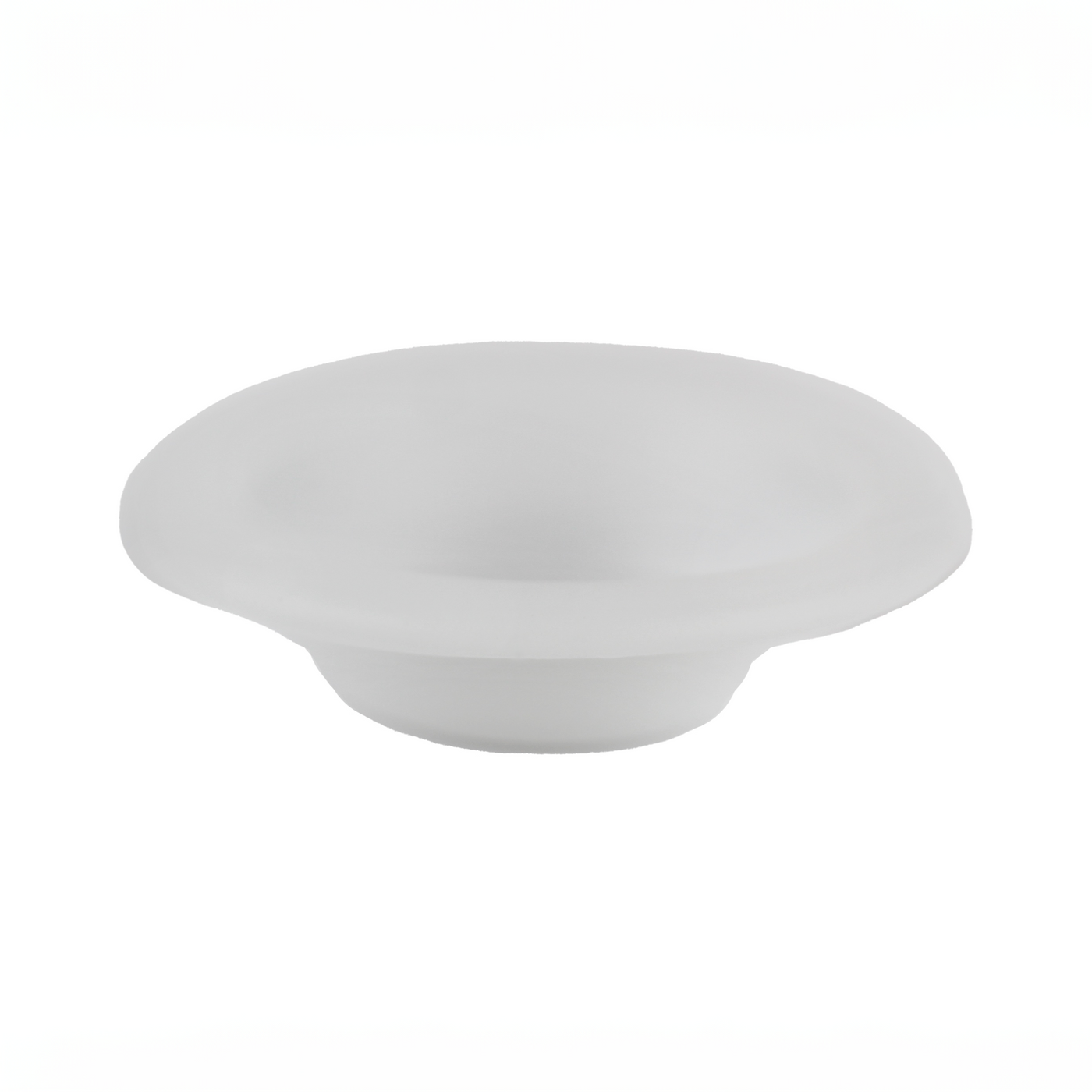 White silicone wax melt dish with wide shallow bowl and recessed center for mini warmers.
