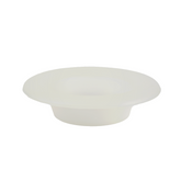 White silicone wax melt dish with wide shallow bowl and raised center rim.