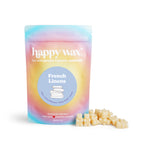 Happy Wax French Linens 8 ounce packaging with wax bears on white background