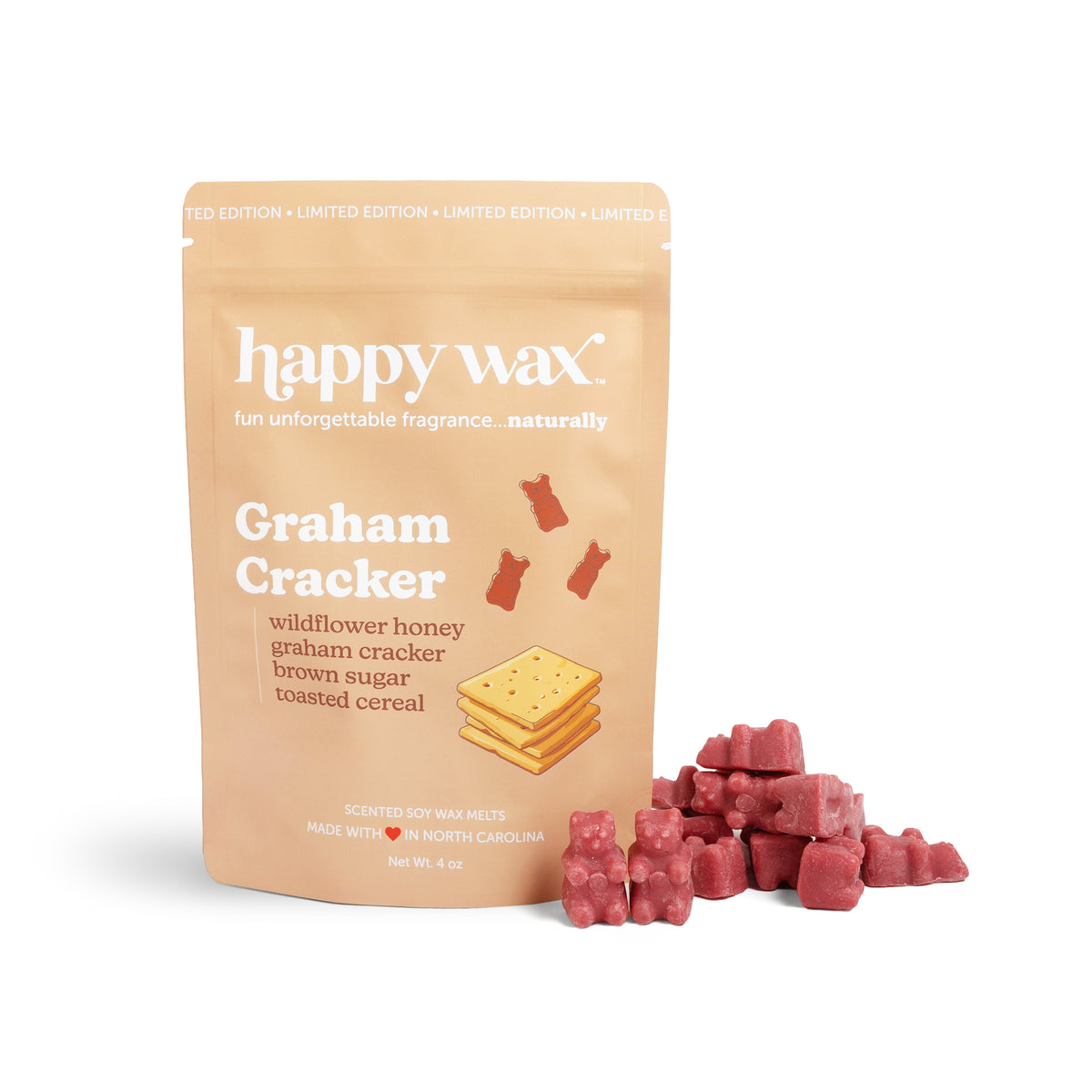 Happy Wax Graham Cracker Pouch on white background