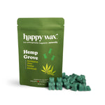 Green pouch of Hemp Grove wax melts with green wax melts displayed in front.