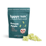 happy wax poison apple pouch with light green wax bears on white background