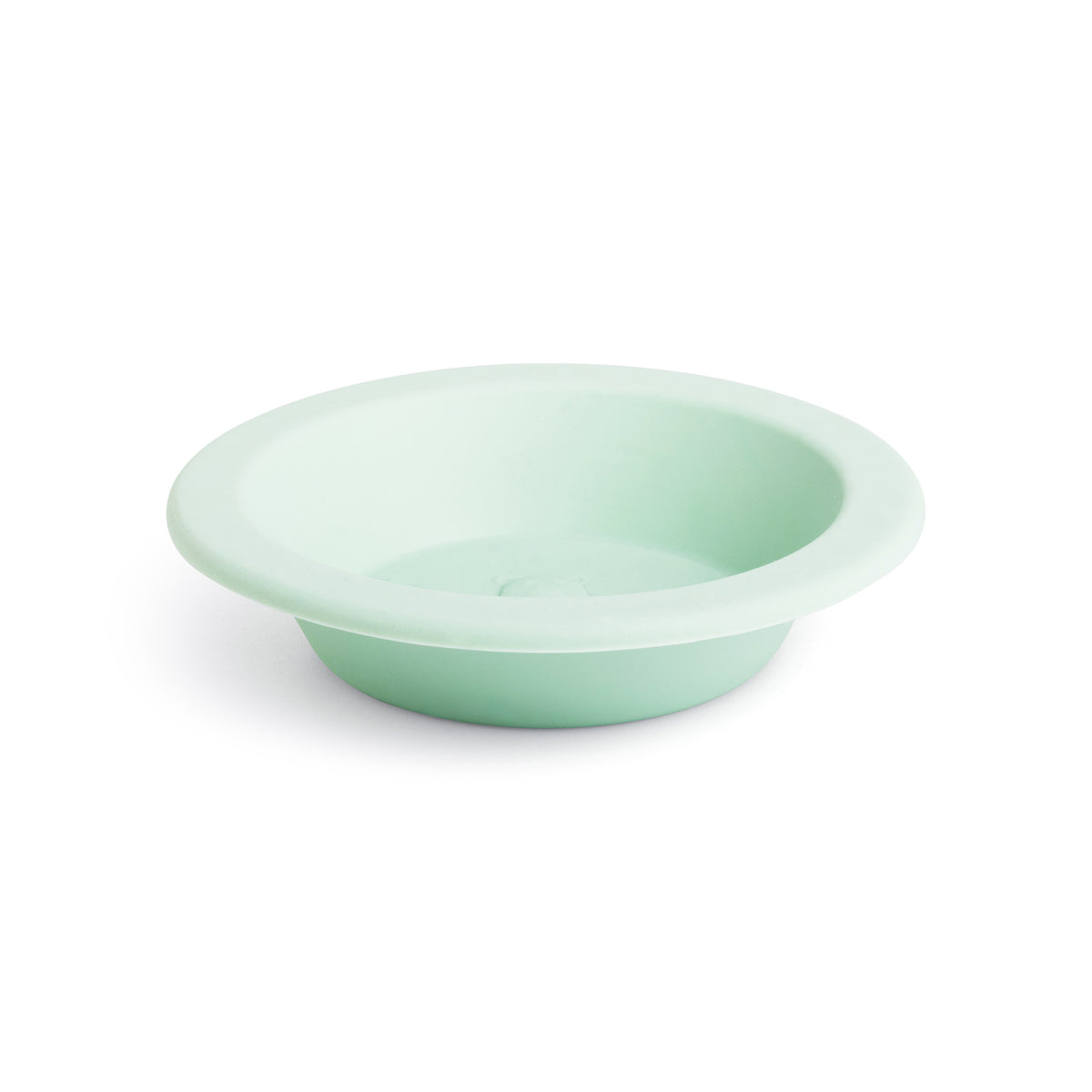 Light green silicone dish on a white background