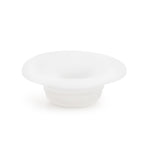 White silicone wax melt dish with wide rim and recessed center bowl.